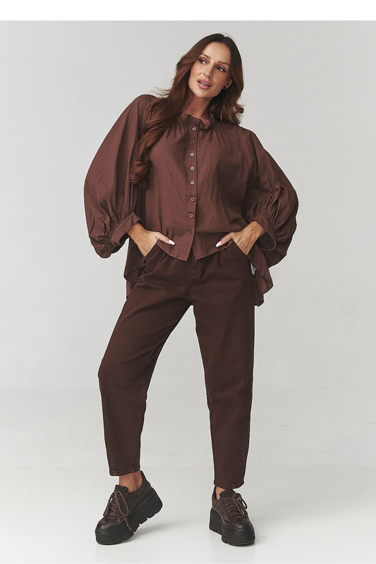 Damesoverhemd model 221046 Makadamia