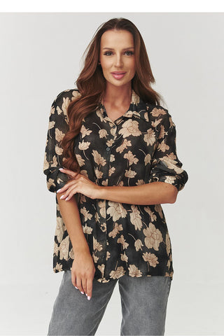  Overhemd met lange mouwen model 219729 Makadamia 