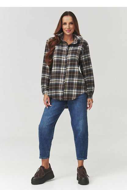  Overhemd met lange mouwen model 219731 Makadamia 